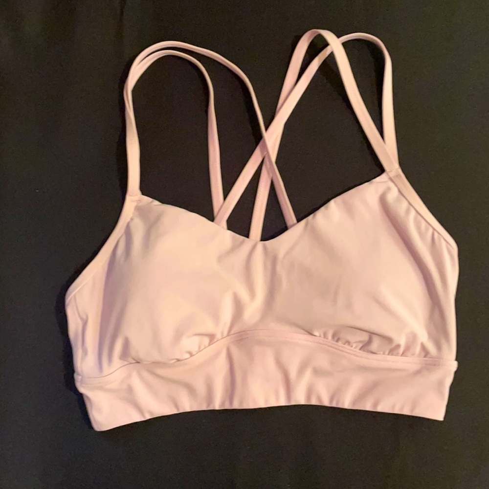 Light pink sports bra